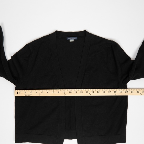Tommy Hilfiger Black Open Front Cardigan Sweater Gold Button Detail‎ Size Large - Picture 11 of 12
